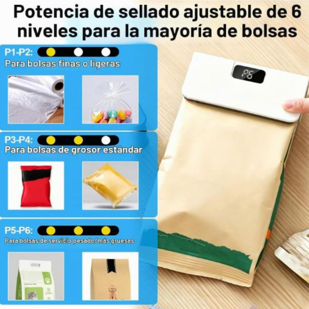 Mini Sellador de Bolsas 2 en 1 · Sella y Corta